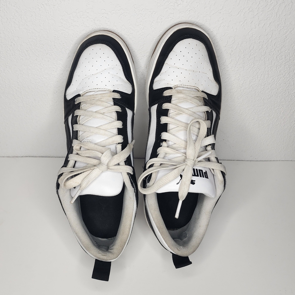 PUMA Rebound LayUp SL Low White Black Mens Sz 11.5 Athletic Shoes Sneakers - Picture 5 of 12